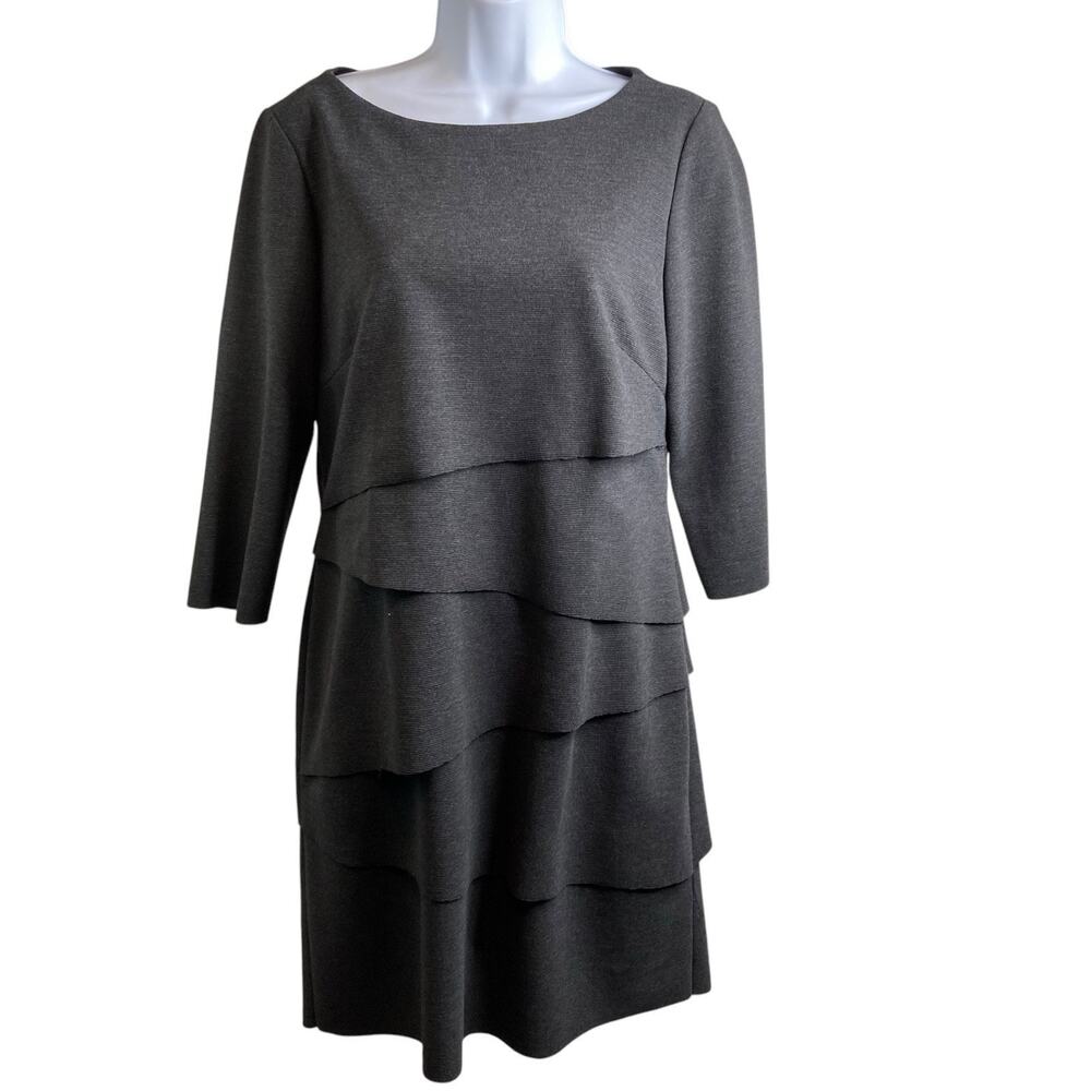 Tahari Women's Black Layered Dress Size 8 Minimalist Career Timeless‎ Classic